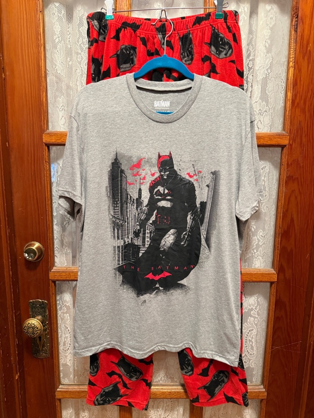 Batman Red & Gray Men’s Pajama Set - XL